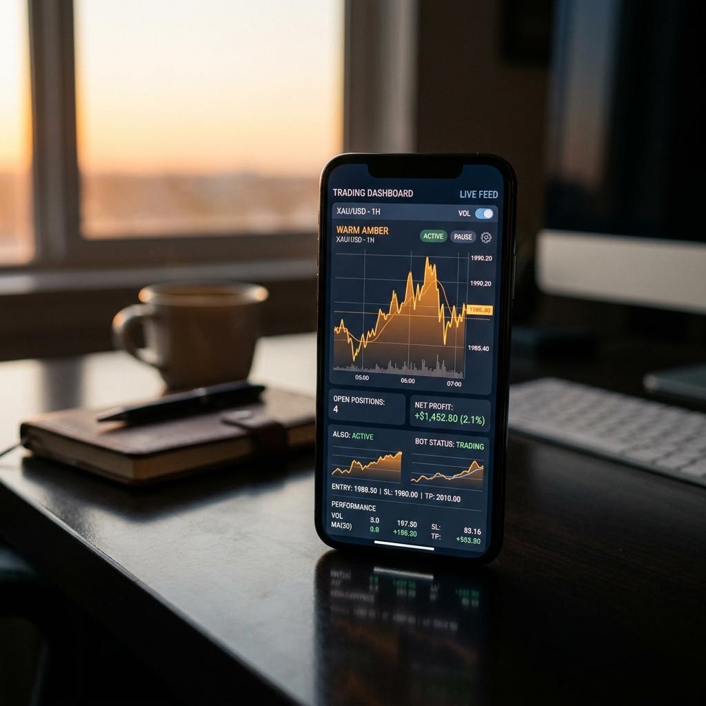 Marco Fianceza AI crypto trading platform interface on mobile